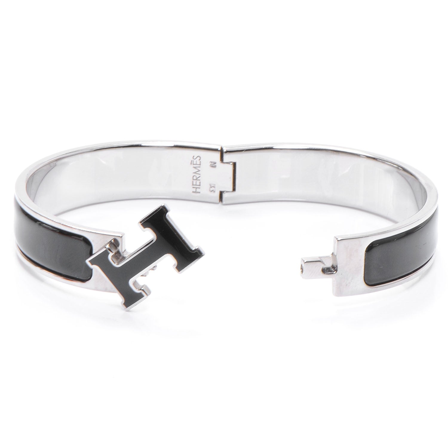 Hermes Enamel Narrow Clic Clac H Bracelet PM Black 4 of 5