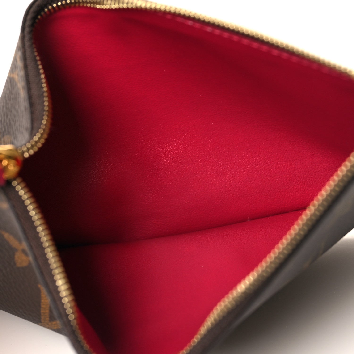 Louis Vuitton Monogram Felicie Chain Wallet Zippered Insert Fuchsia 5 of 6