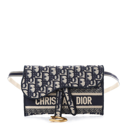 Christian Dior Oblique Slim Saddle Pouch Blue 1 of 11