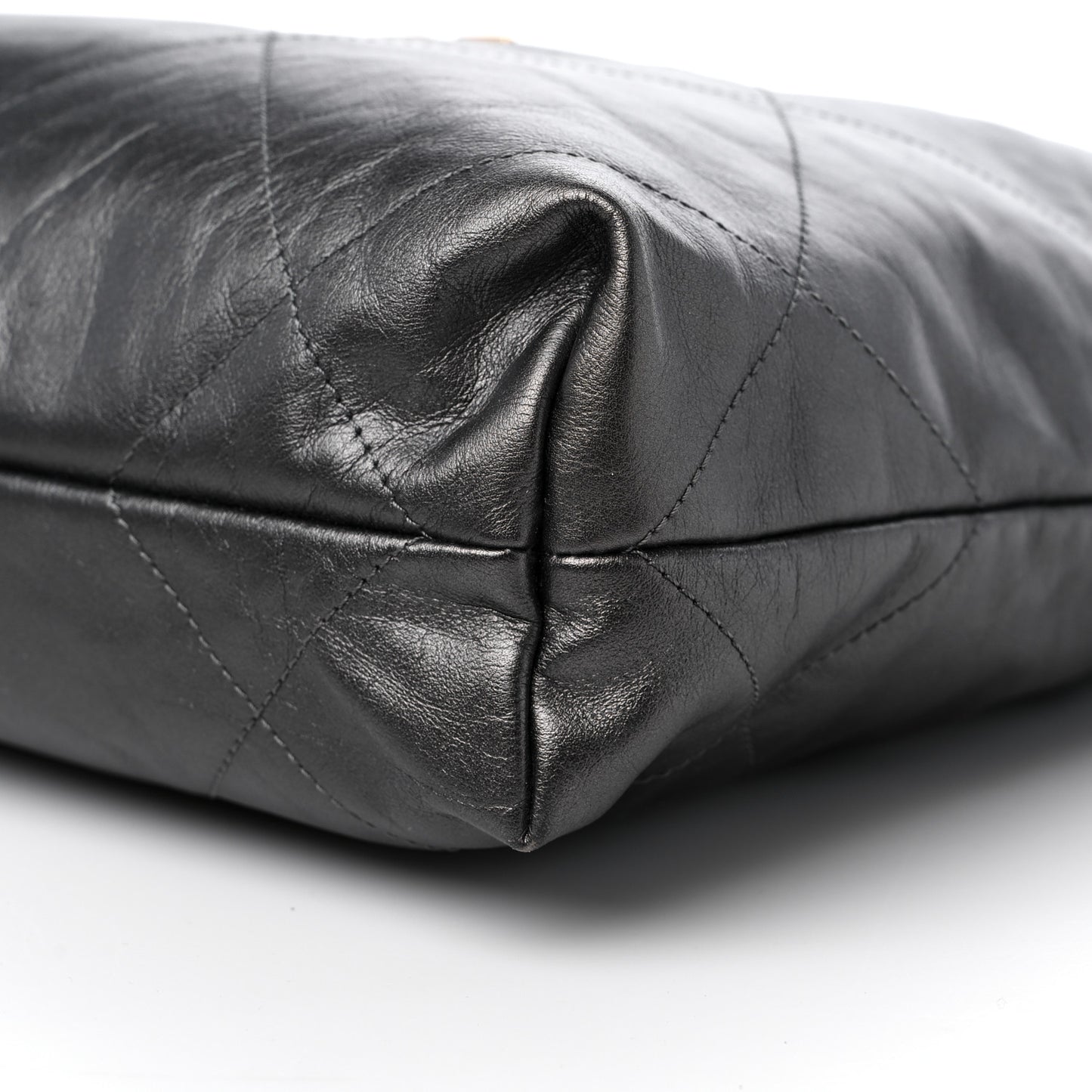 Metallic Calfskin Quilted Small Chanel 22 Ruthenium