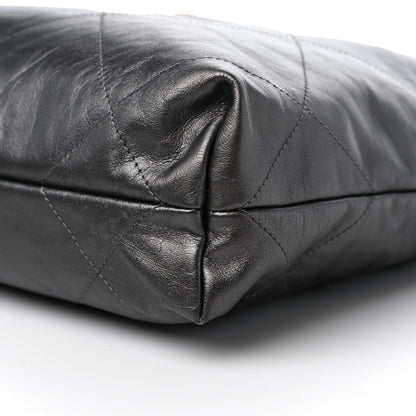 Chanel Metallic Calfskin Quilted Small Chanel 22 Ruthenium 10 of 10