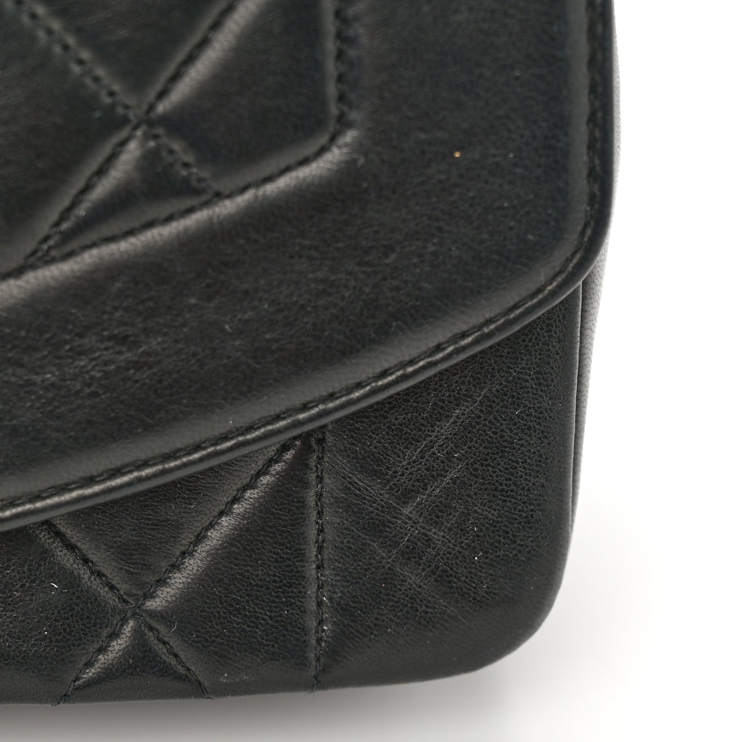 Lambskin Quilted Small Single Flap Black