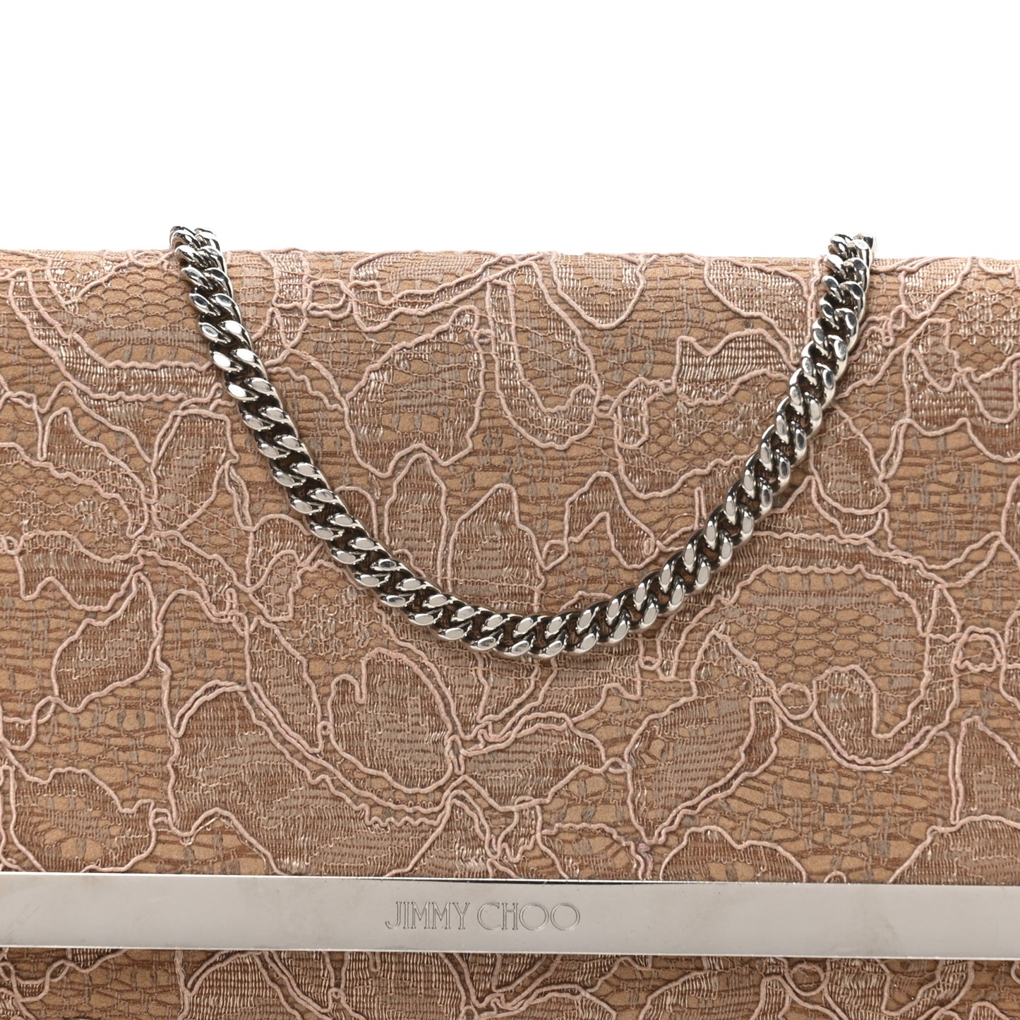 Lace Milla Wallet on Chain Powder Pink