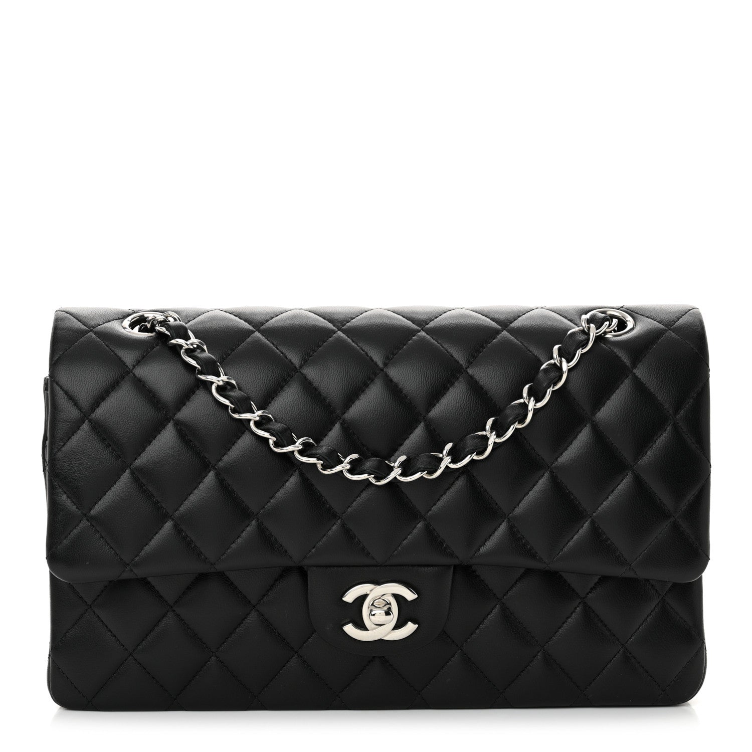 Chanel Lambskin Quilted Medium Double Flap Black 1 of 11