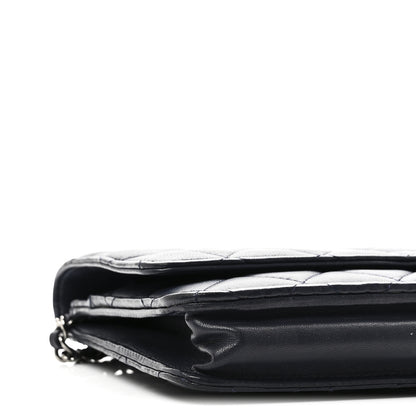 Chanel Lambskin Quilted Wallet On Chain WOC Navy Blue 10 of 11