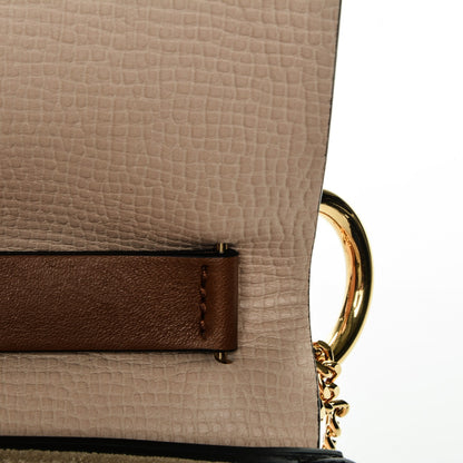 Chloe Grained Calfskin Lambskin Mini Bi-Color Drew Shoulder Bag Powder Beige Caramel 10 of 12