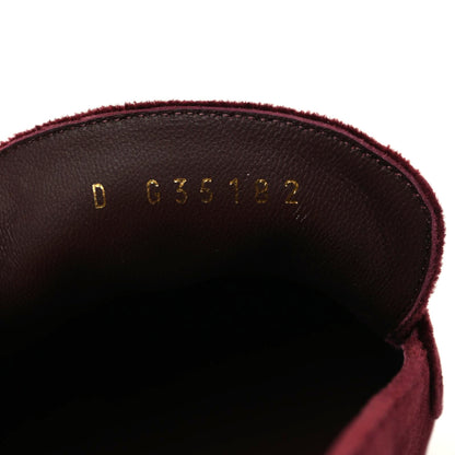 Chanel Velvet Moccasin Loafers 38 Burgundy 7 of 10