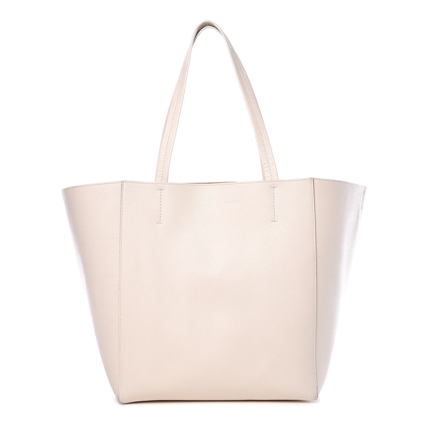 Grained Calfskin Medium Horizontal Cabas Phantom White