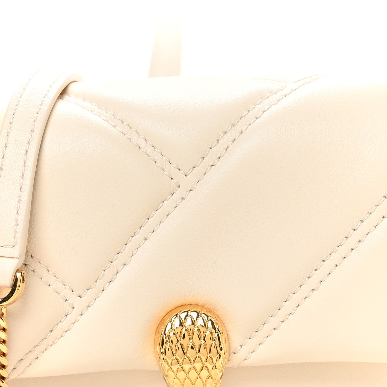 Bulgari Calfskin Serpenti Cabochon Micro Bag Ivory Opal 7 of 9