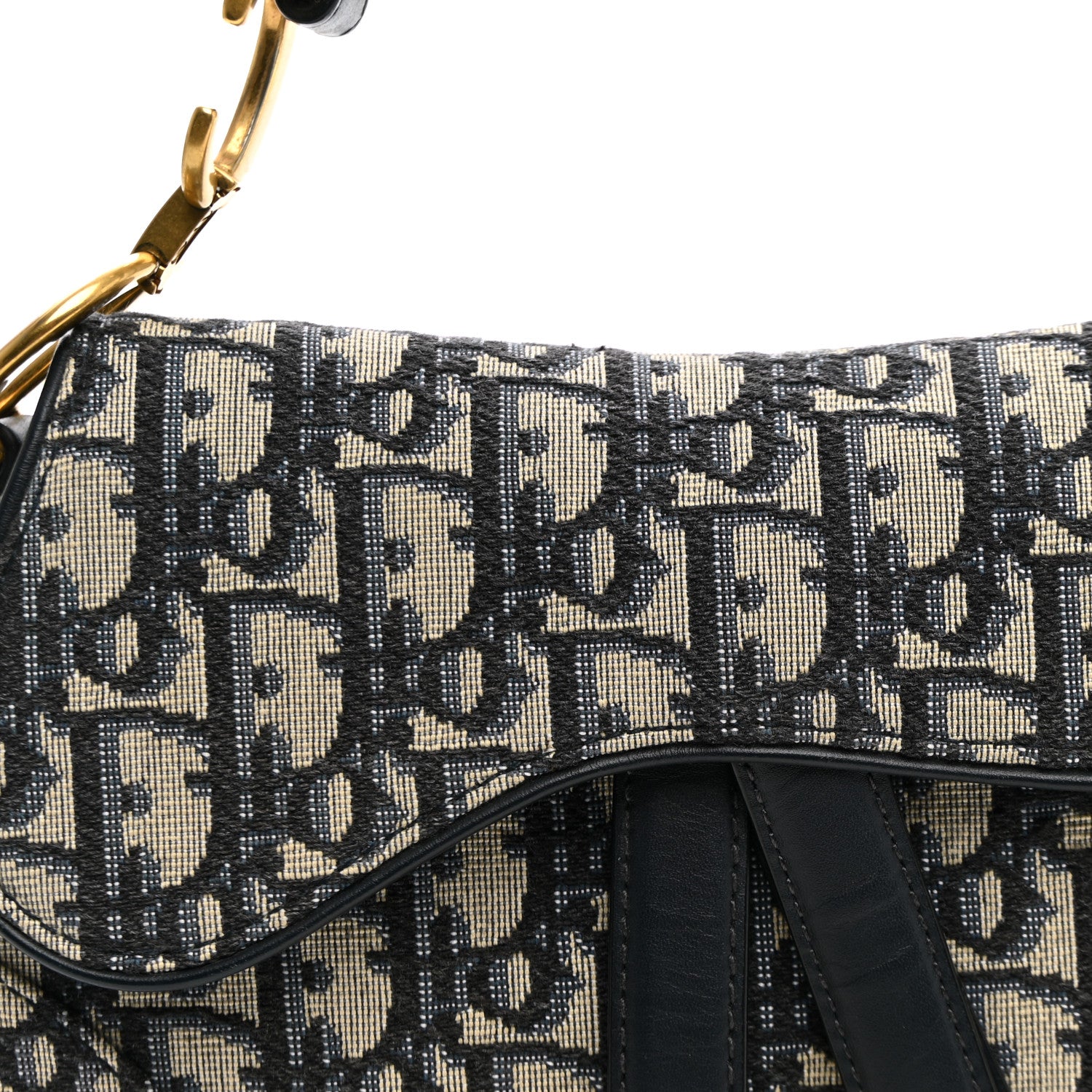Christian Dior Oblique Mini Saddle Bag Blue 8 of 10