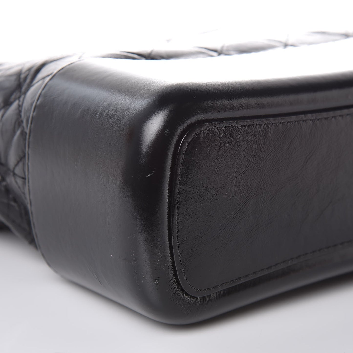 Aged Calfskin Quilted Medium Gabrielle Hobo Black