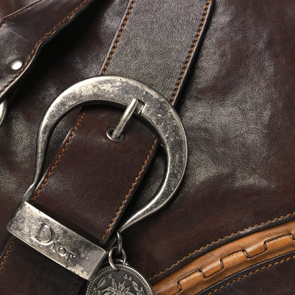 Christian Dior Calfskin Large Gaucho Double Saddle Bag Brown 8 of 14