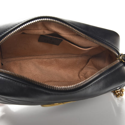 Gucci Calfskin Matelasse Small GG Marmont Chain Shoulder Bag Black 5 of 7