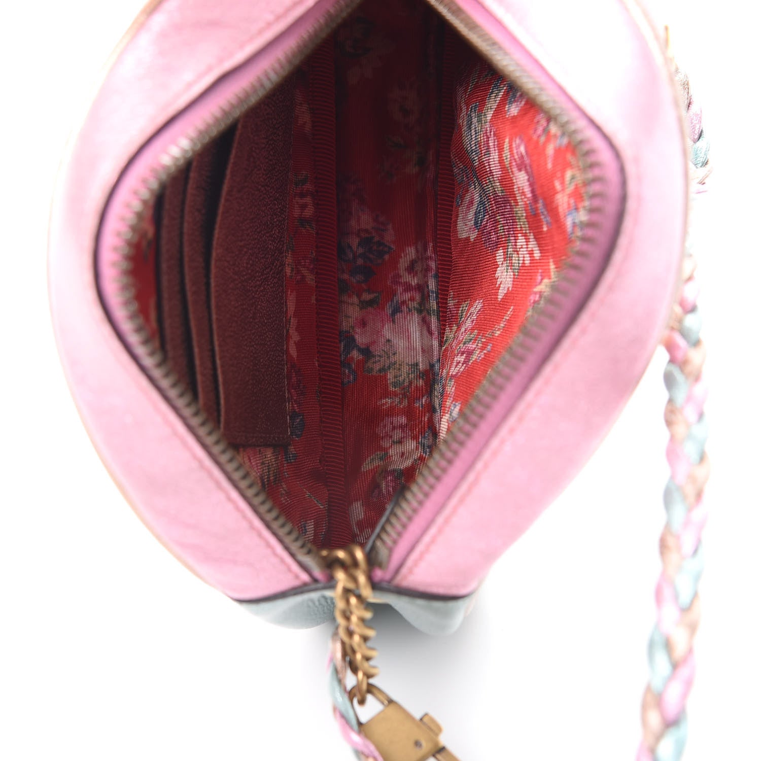 Gucci Laminated Nappa Trapuntata Mini Zumi Dome Shoulder Bag Rosa Lago Rame 5 of 10