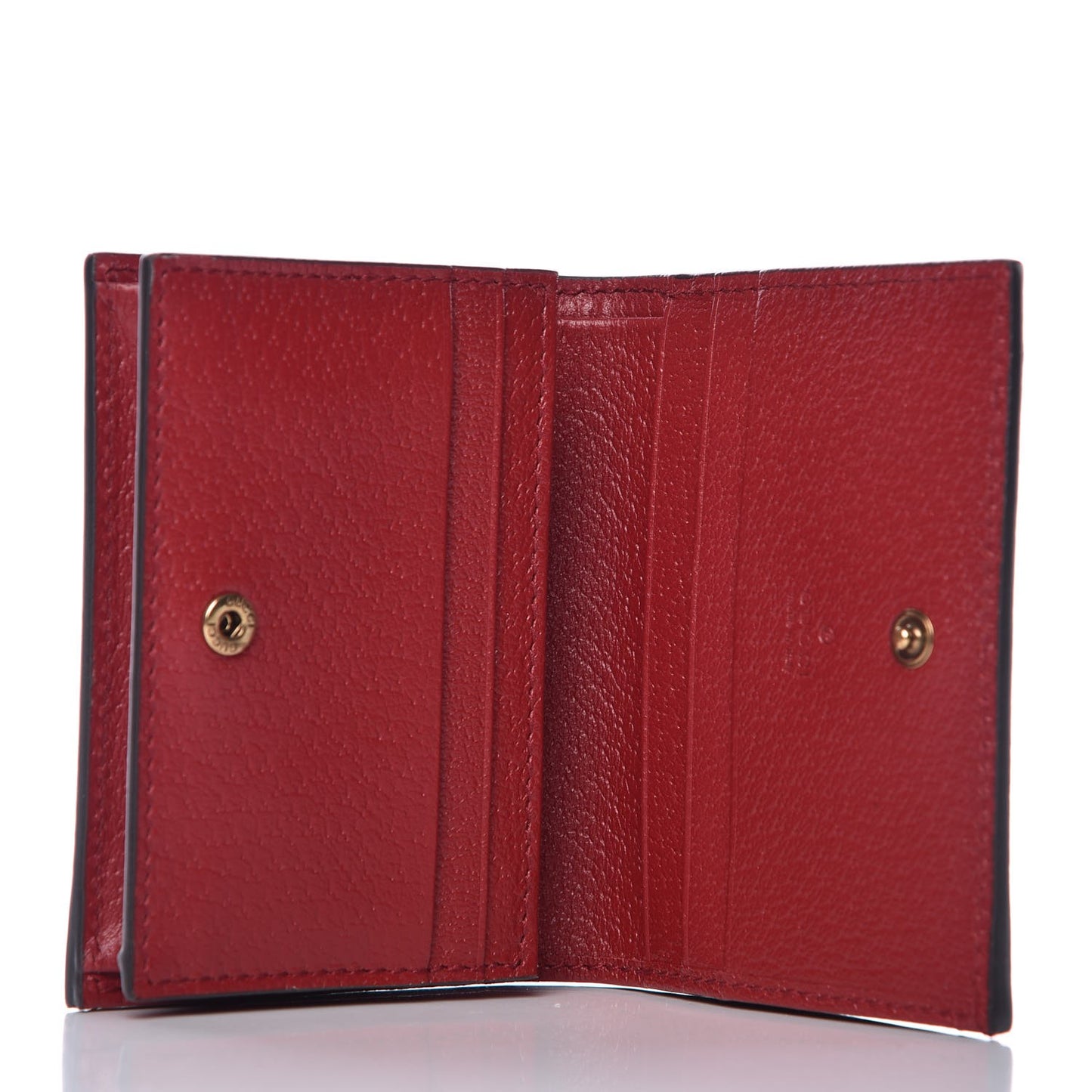 GG Supreme Monogram Queen Margaret Card Case Red
