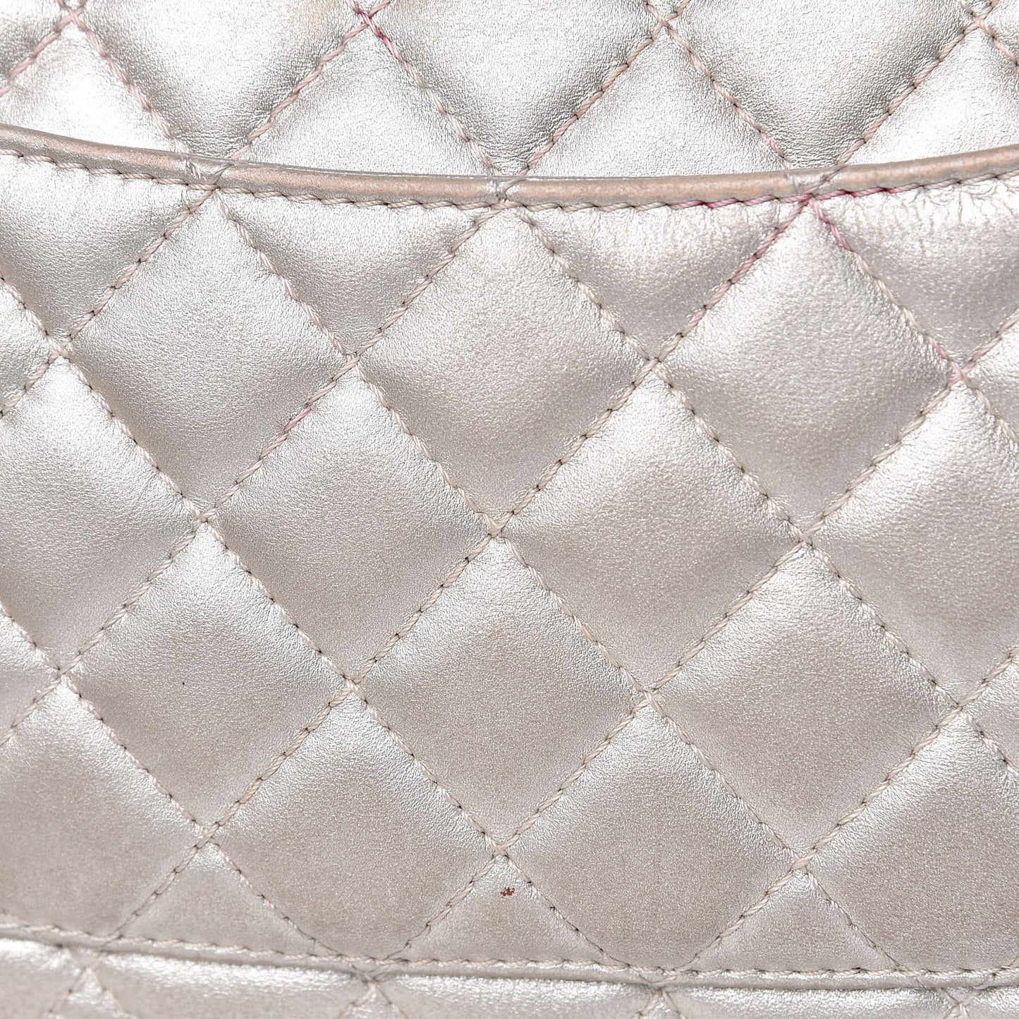 Metallic Calfskin Quilted 2.55 Reissue Clutch Silver