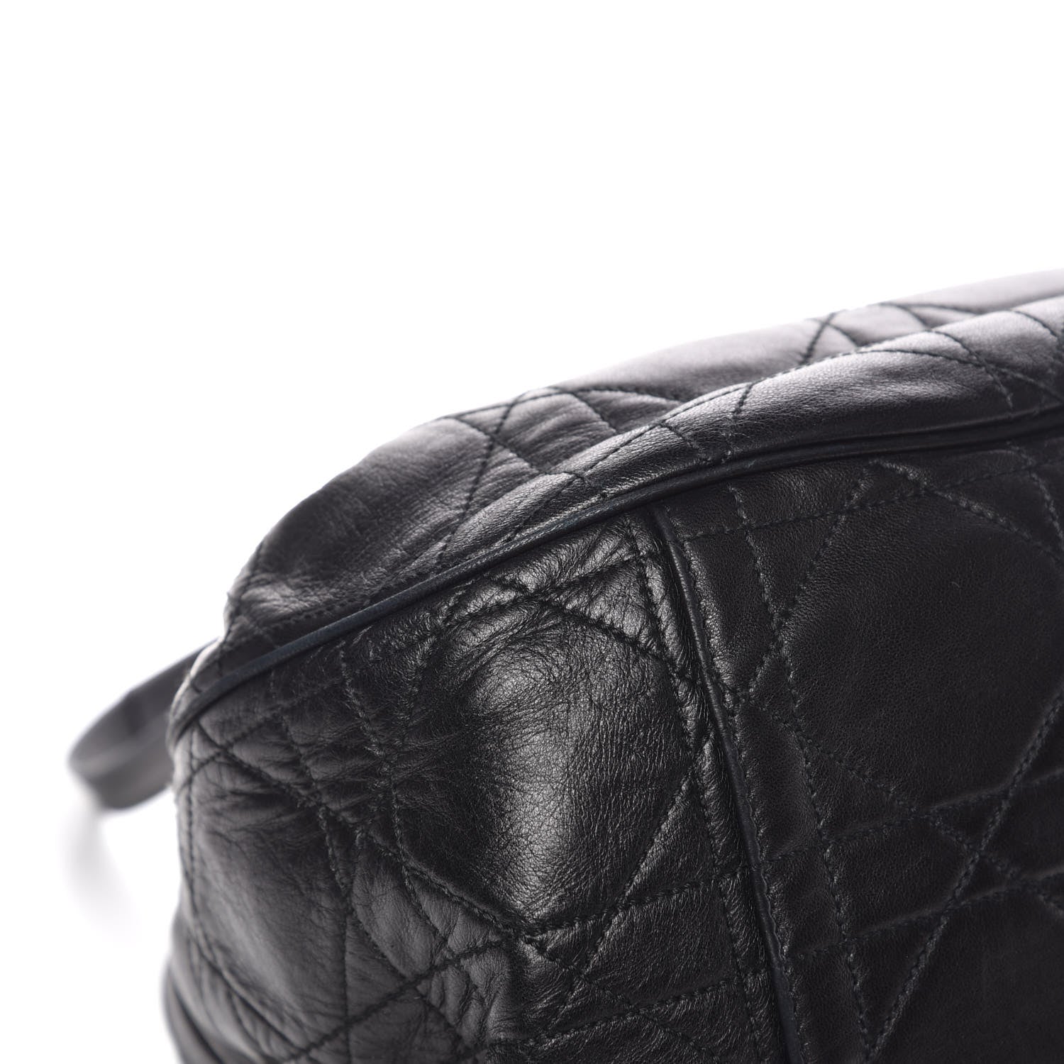 Christian Dior Lambskin Cannage Flap Shoulder Bag Black 8 of 11