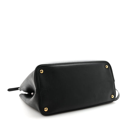 Prada Saffiano Cuir Large Double Bag Black Mughetto 4 of 9