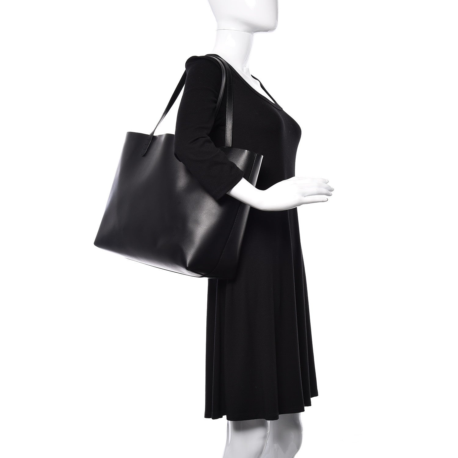 Mansur Gavriel Calfskin Small Shopping Tote Black Blu 2 of 12