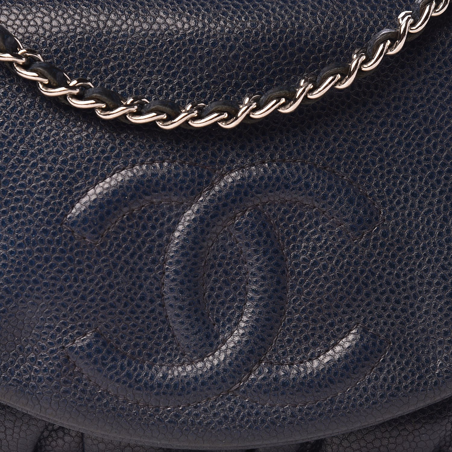 Chanel Caviar Half Moon Wallet On Chain WOC Navy 8 of 12