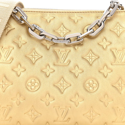 Louis Vuitton Lambskin Embossed Monogram Coussin PM Gold 9 of 11
