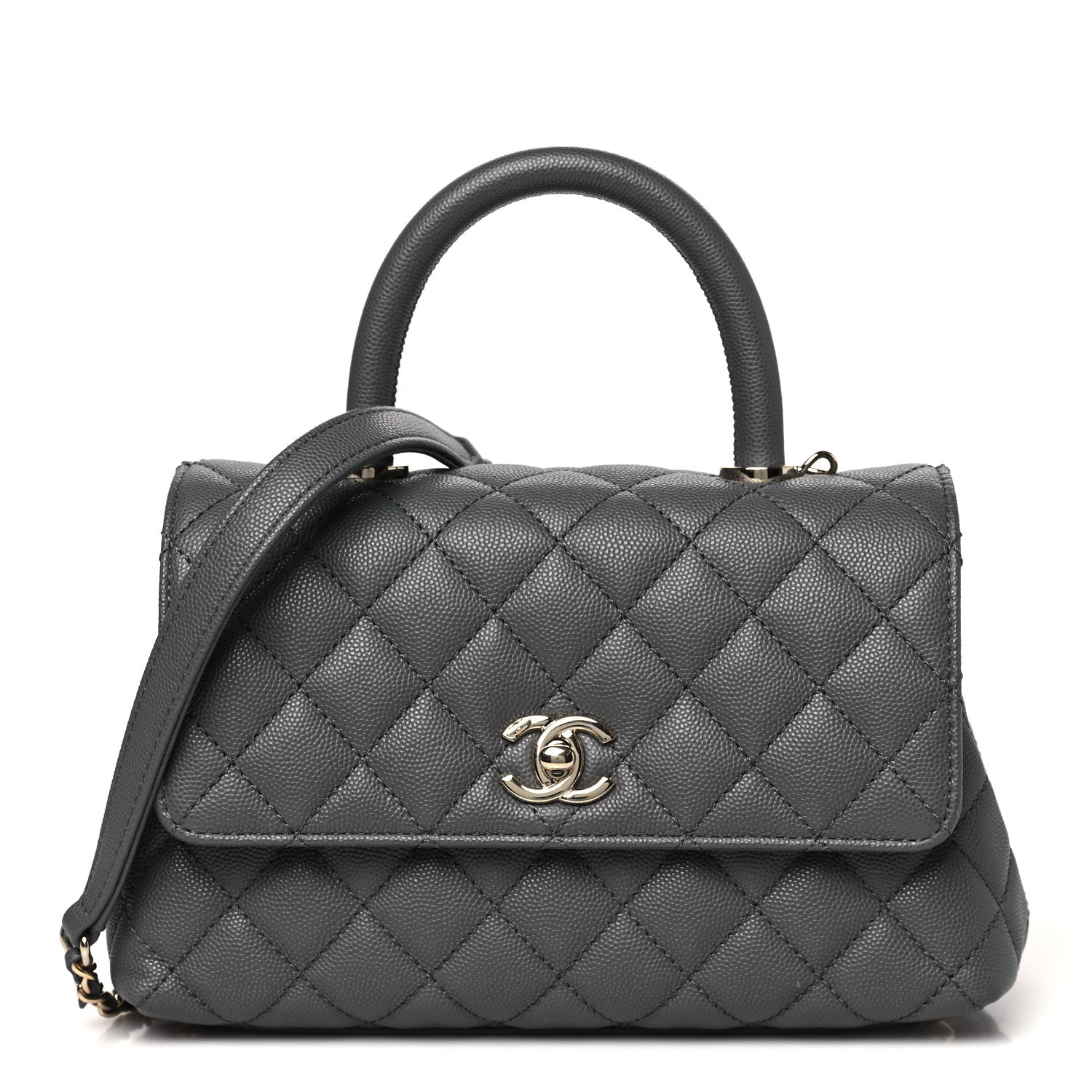 Chanel Caviar Quilted Mini Coco Handle Flap Grey 1 of 11