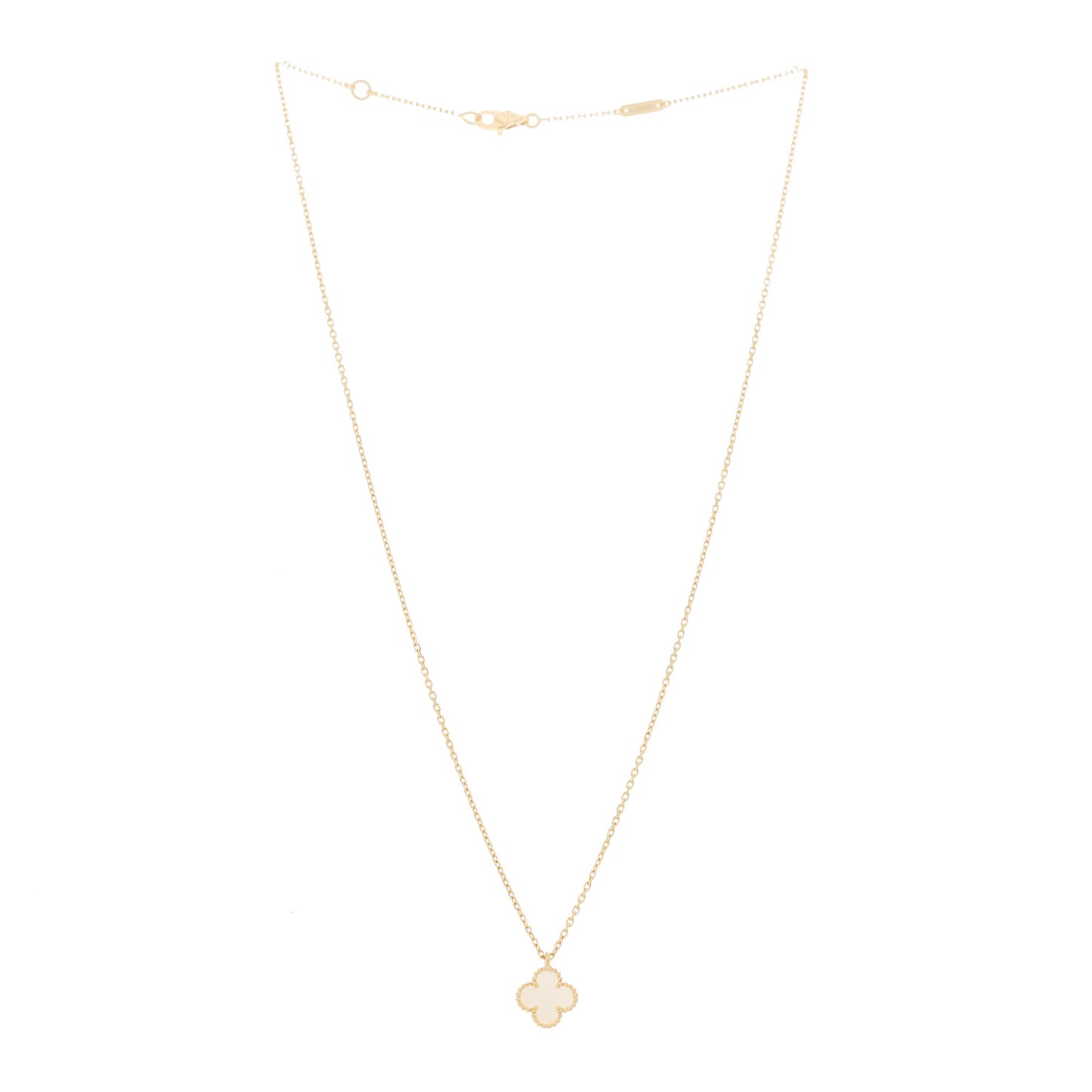 18K Yellow Gold Mother of Pearl Sweet Alhambra Pendant Necklace