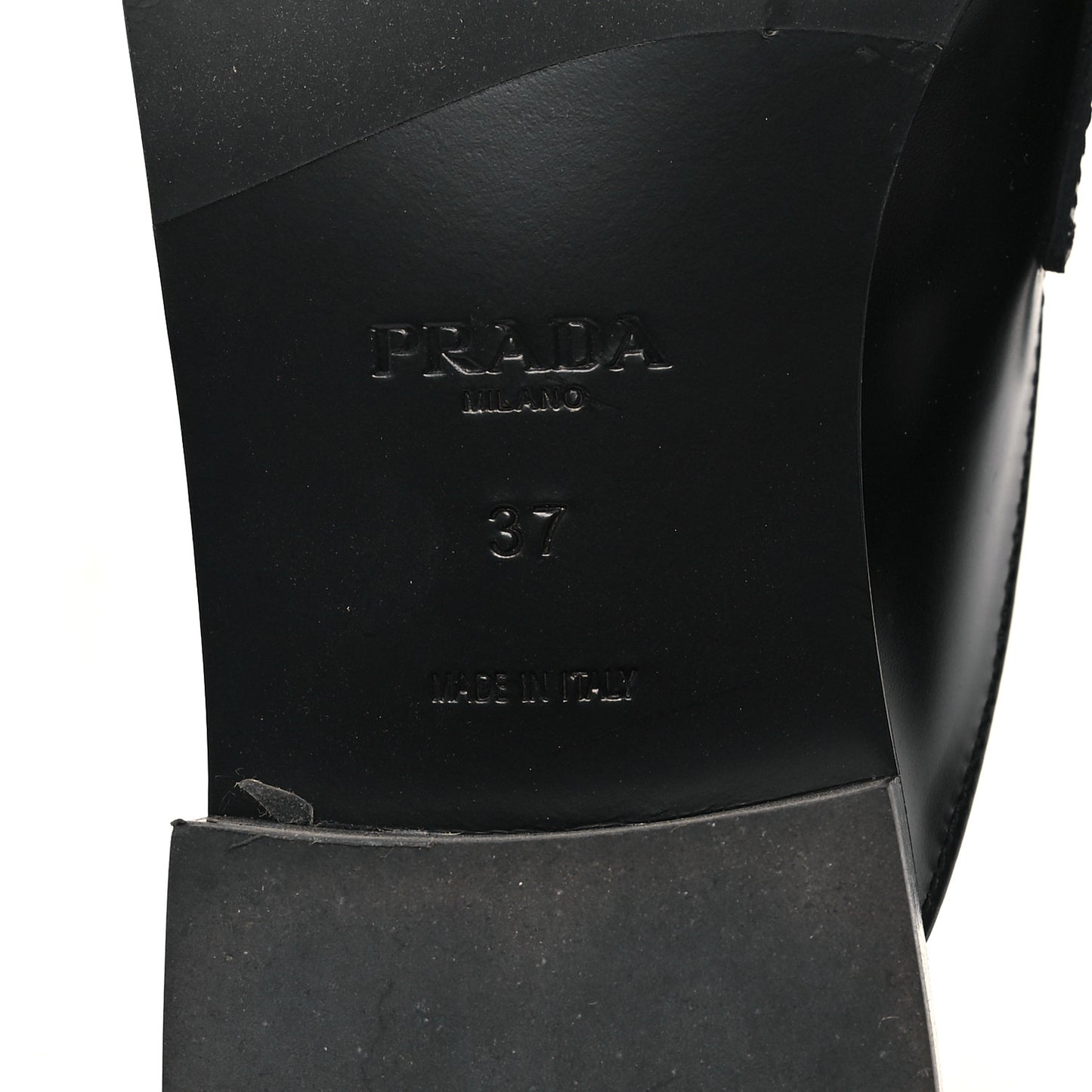 City Calfskin Metal Triangle Logo 20mm Flat Mules 37 Black