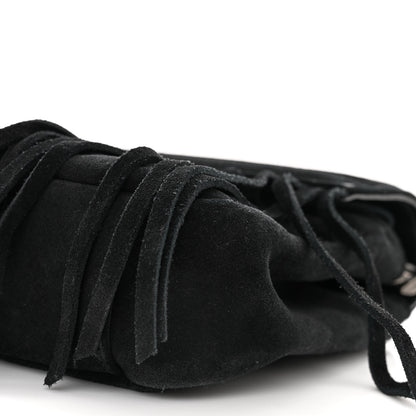 Saint Laurent Suede Matelasse Chevron Fringe Monogram Medium College Bag Black 10 of 11