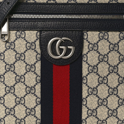 Gucci GG Supreme Monogram Textured Dollar Calfskin Web Small Ophidia Messenger Bag Beige Blue 7 of 11