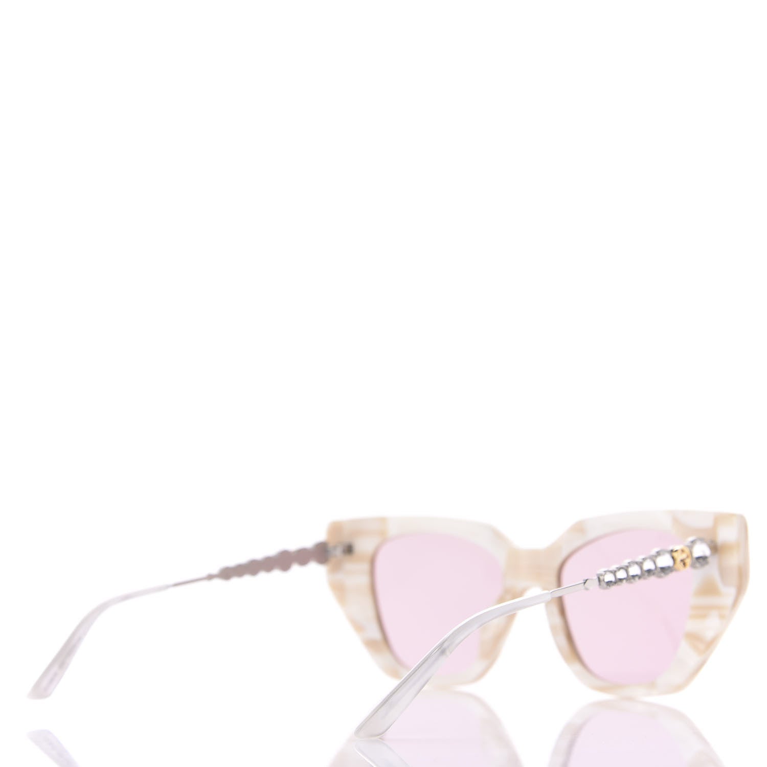 Gucci Crystal Embellished Cat Eye GG0641S Sunglasses White 3 of 8