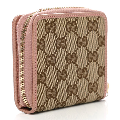 Gucci Monogram Dollar Calfskin Zip Around French Flap Wallet Beige Ebony Soft Pink 3 of 11