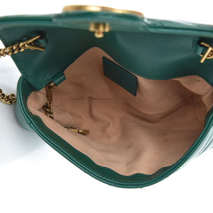 Gucci Calfskin Matelasse Super Mini GG Marmont Shoulder Bag Emerald Green 5 of 15