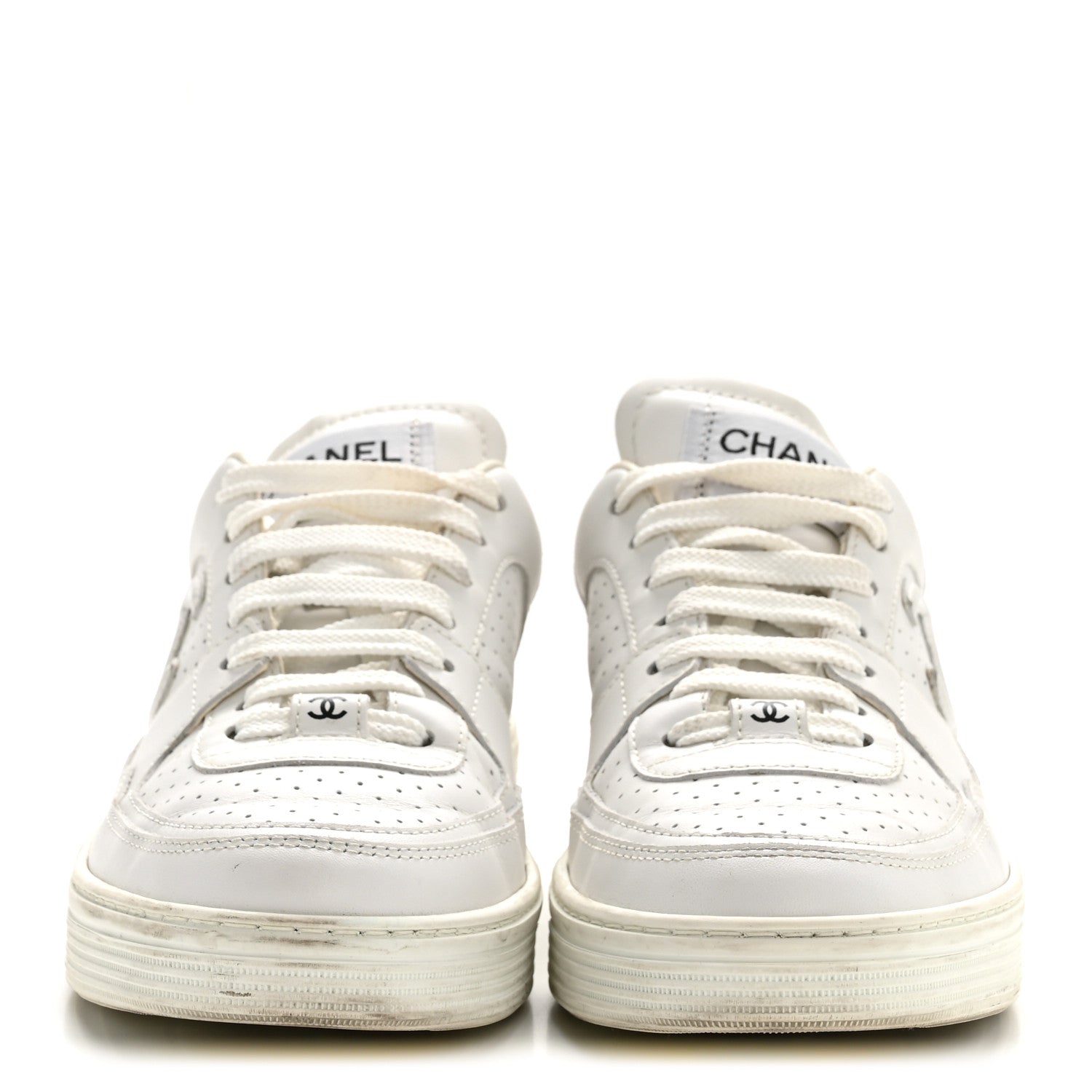 Chanel Calfskin CC Womens Sneakers 38 White 1862871 – FASHIONPHILE