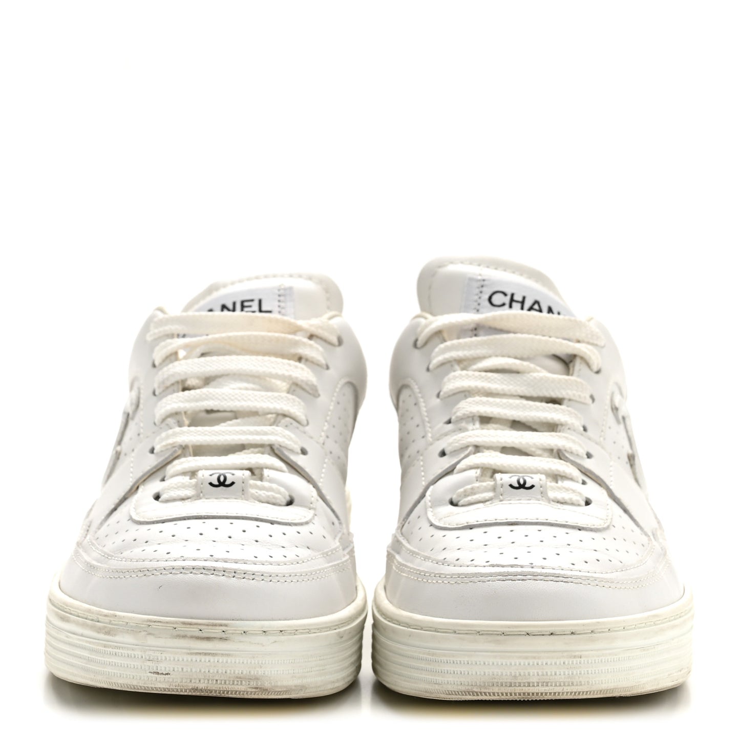 Calfskin CC Womens Sneakers 38 White