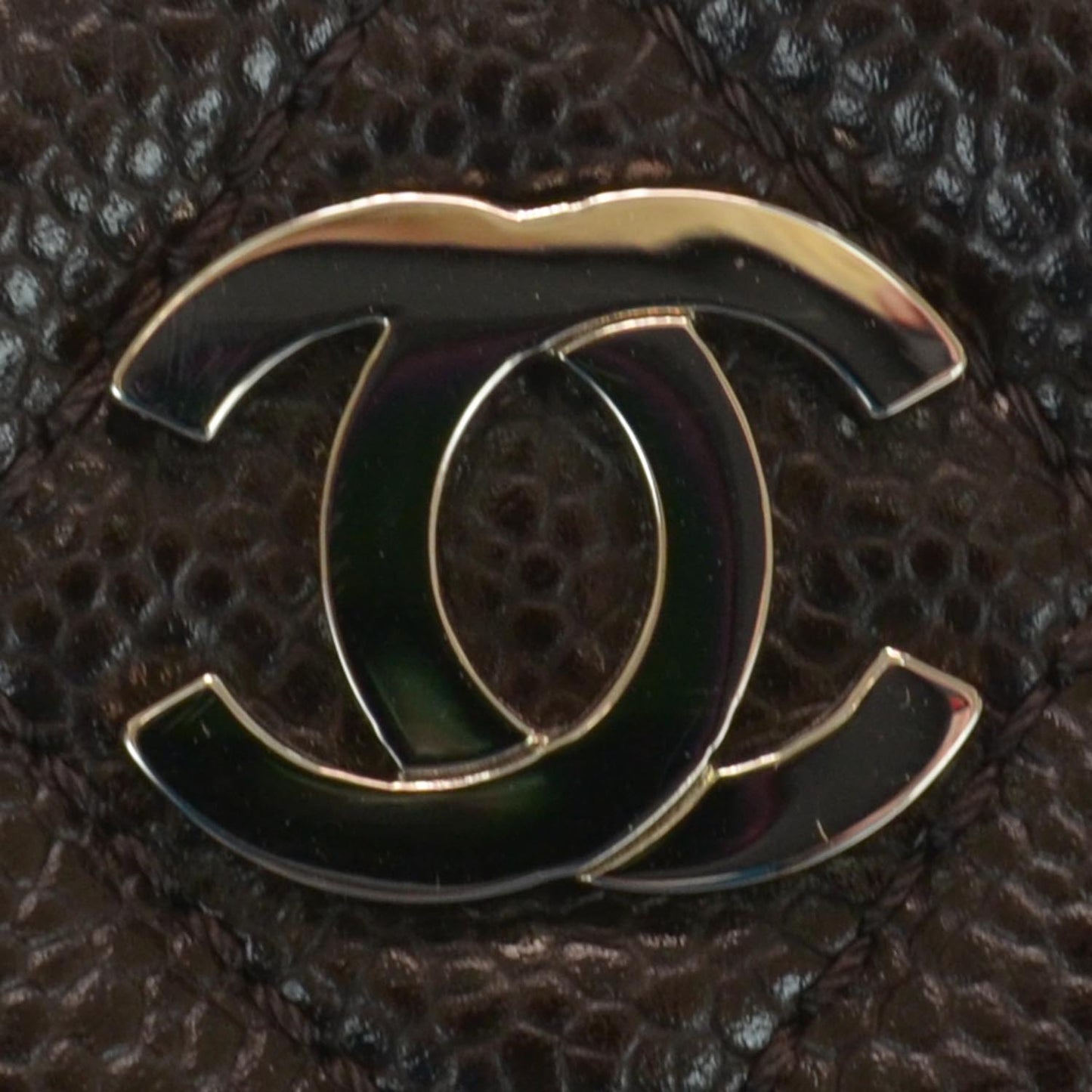 Caviar Quilted Handbag Brown