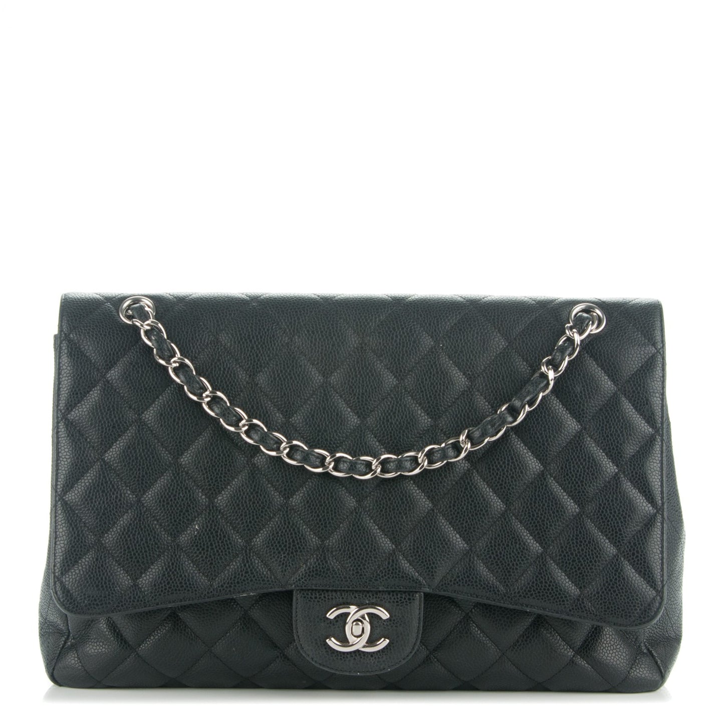 Caviar Quilted Maxi Single Flap Black
