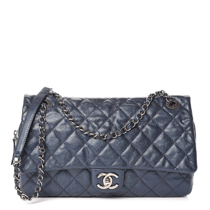 Chanel Iridescent Caviar Quilted Large Chic Flap Blue 1 of 10