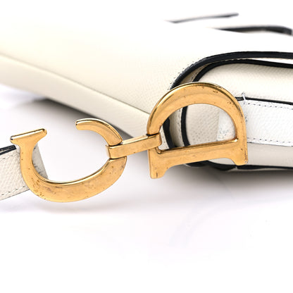 Christian Dior Grained Calfskin Saddle Bag White 10 of 10