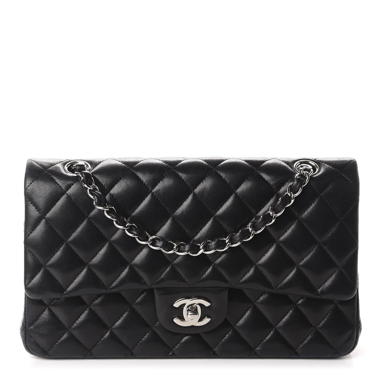 Chanel Lambskin Quilted Medium Double Flap Black 1 of 12