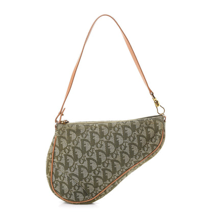 Christian Dior Monogram Mini Saddle Pochette Green 1 of 8
