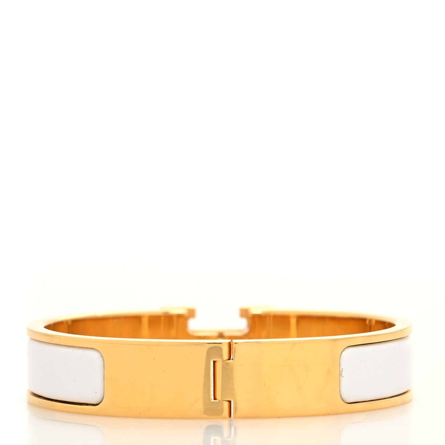 Enamel Narrow Clic Clac H Bracelet PM White