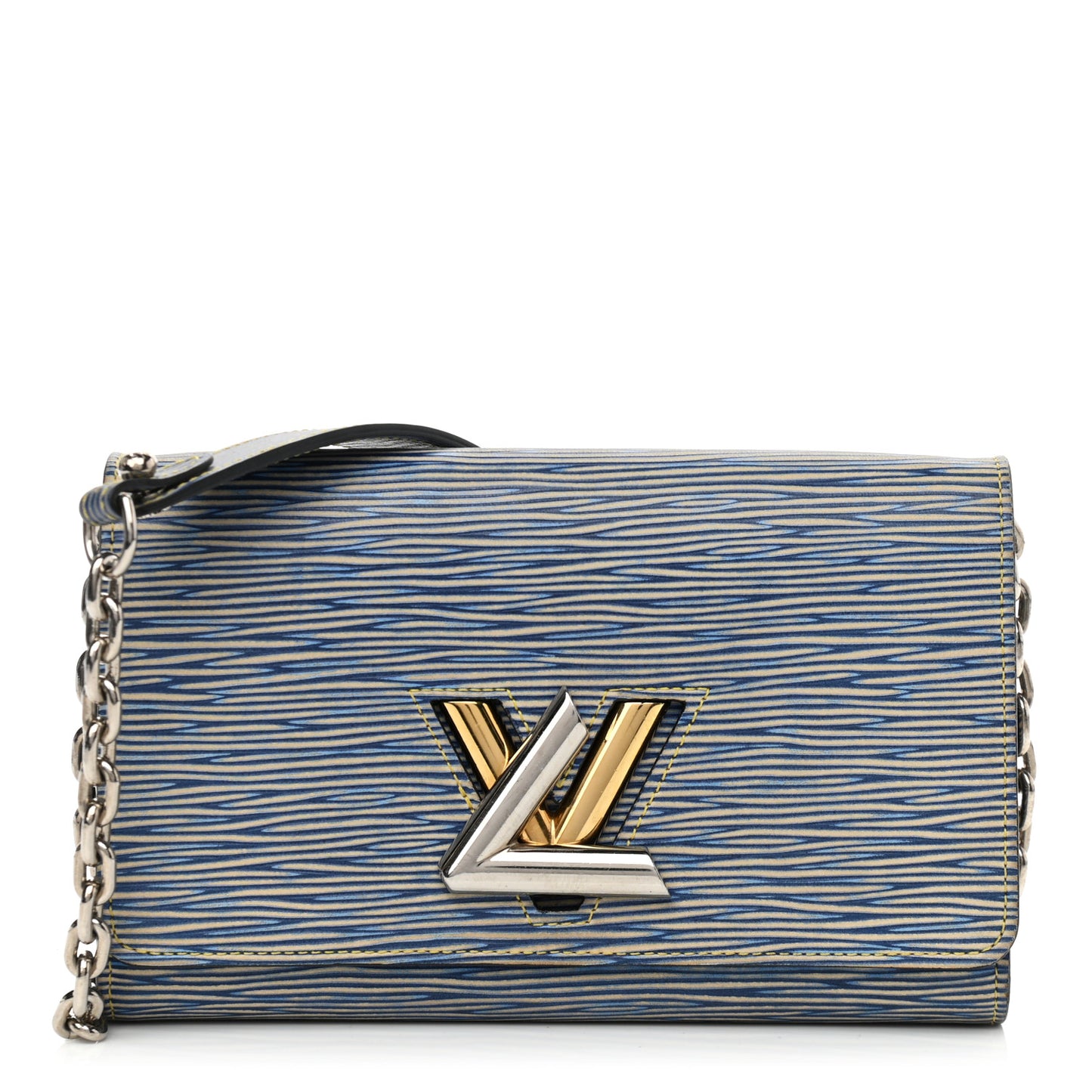 Epi Twist Chain Wallet Denim Light