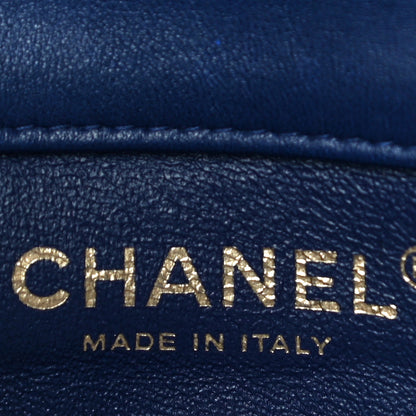 Chanel Lambskin Chevron Quilted Extra Mini Rectangular Flap Blue 5 of 14