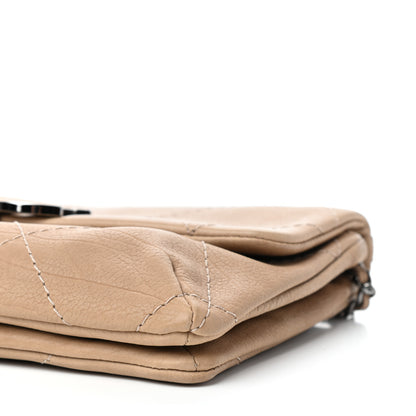 Chanel Washed Calfskin Diamond Stitch Hamptons Clutch With Chain Dark Beige 9 of 10