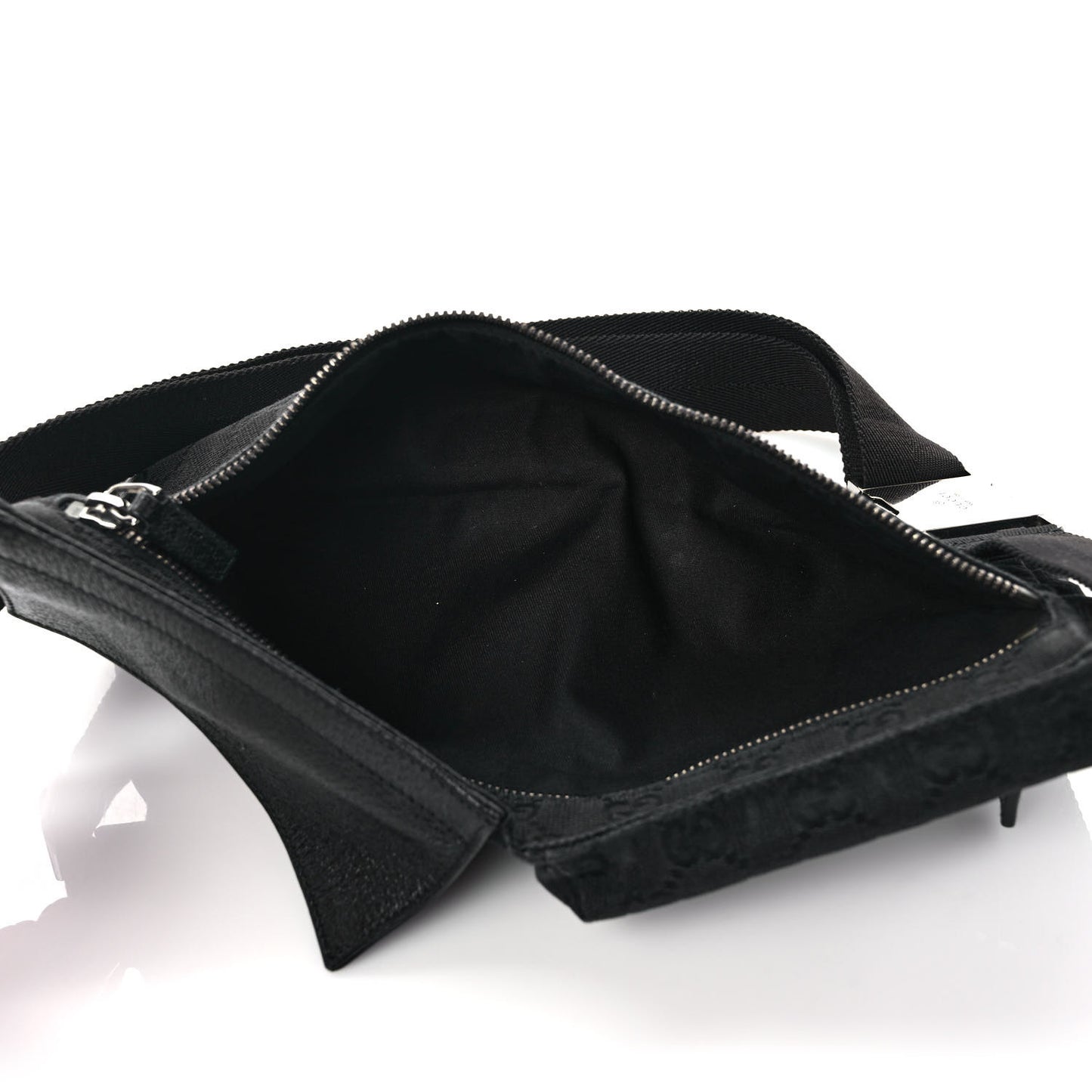 GG Monogram Double Pocket Belt Bag Black