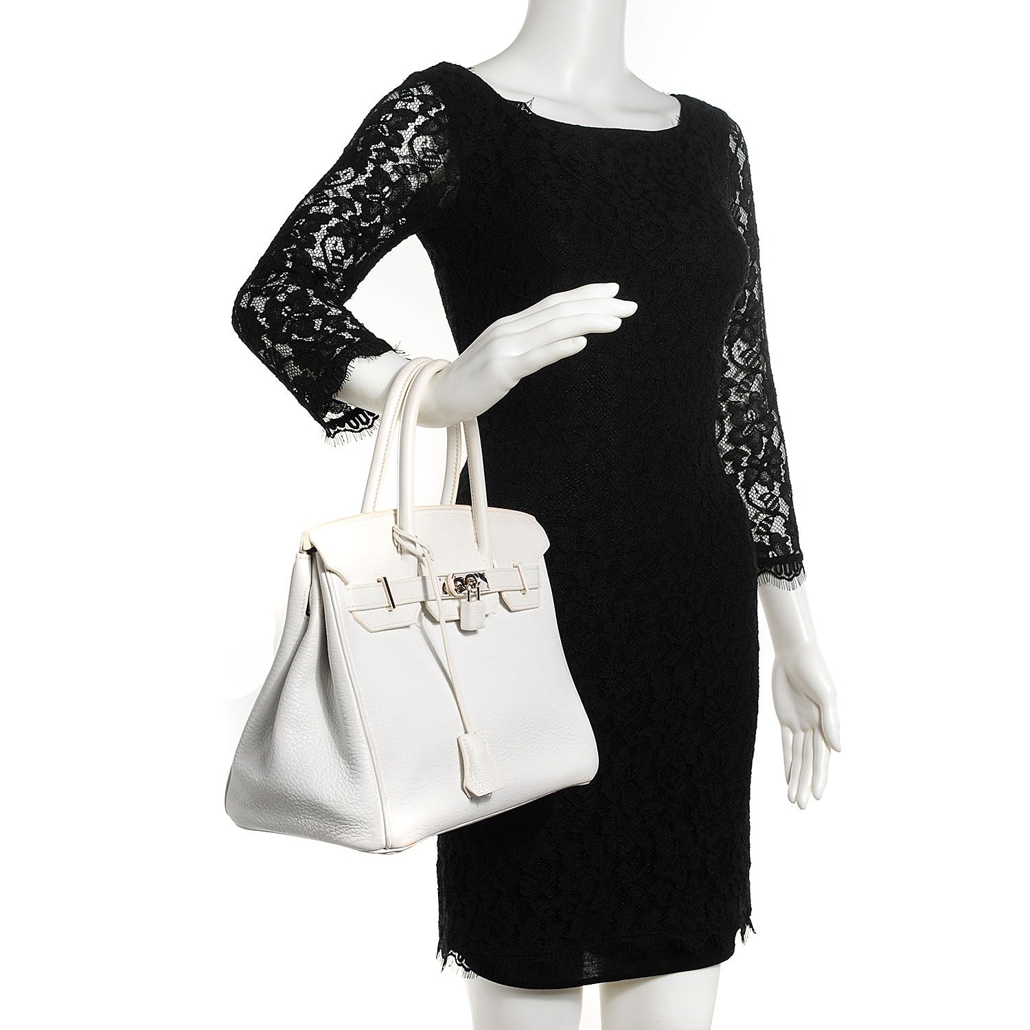 Hermes Taurillon Clemence Birkin 30 White 2 of 28