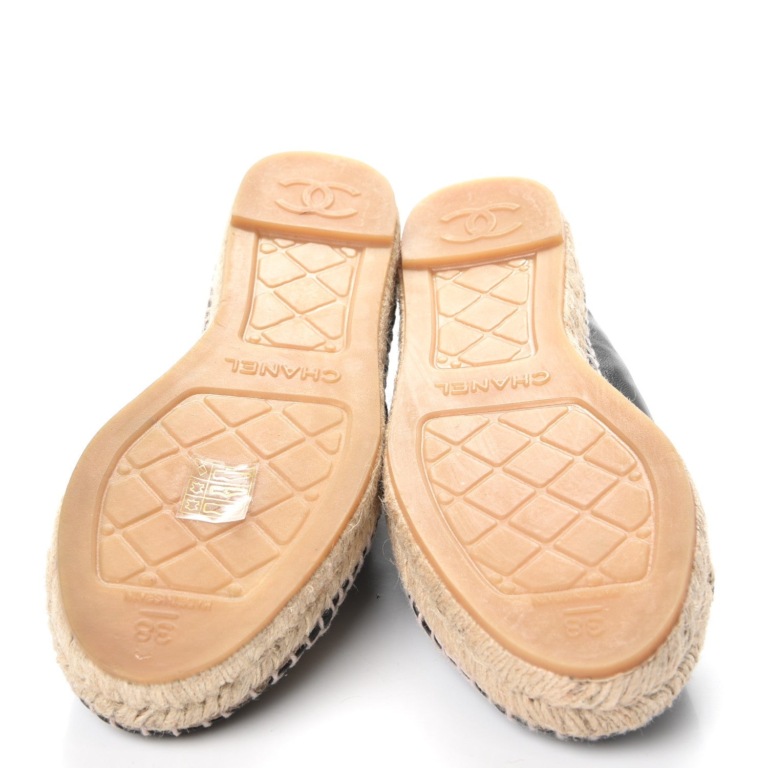Chanel Lambskin CC Espadrilles 38 Black 5 of 12