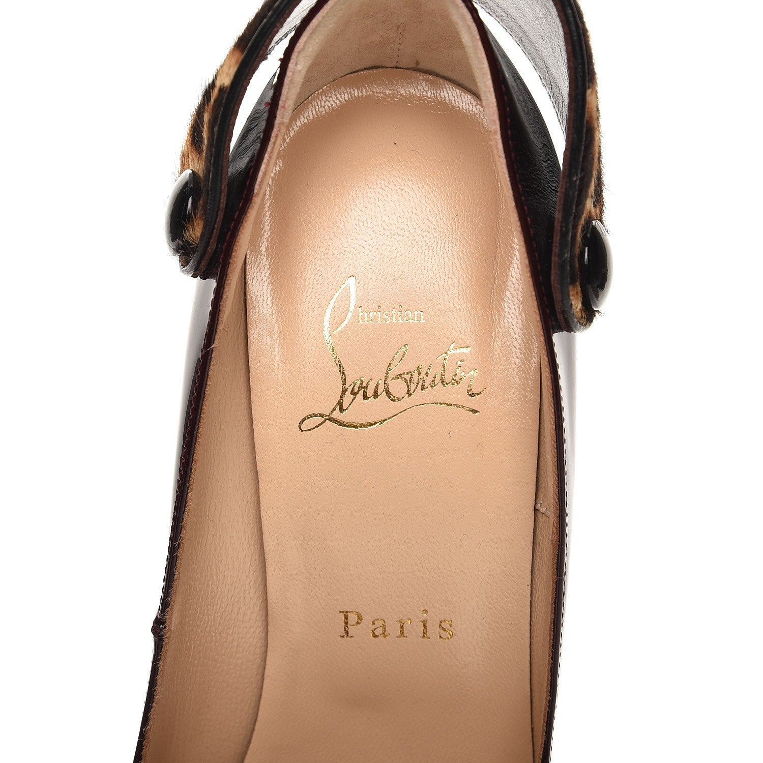 Christian Louboutin Patent 120 Pumps 37.5 Burgundy Leopard 6 of 7