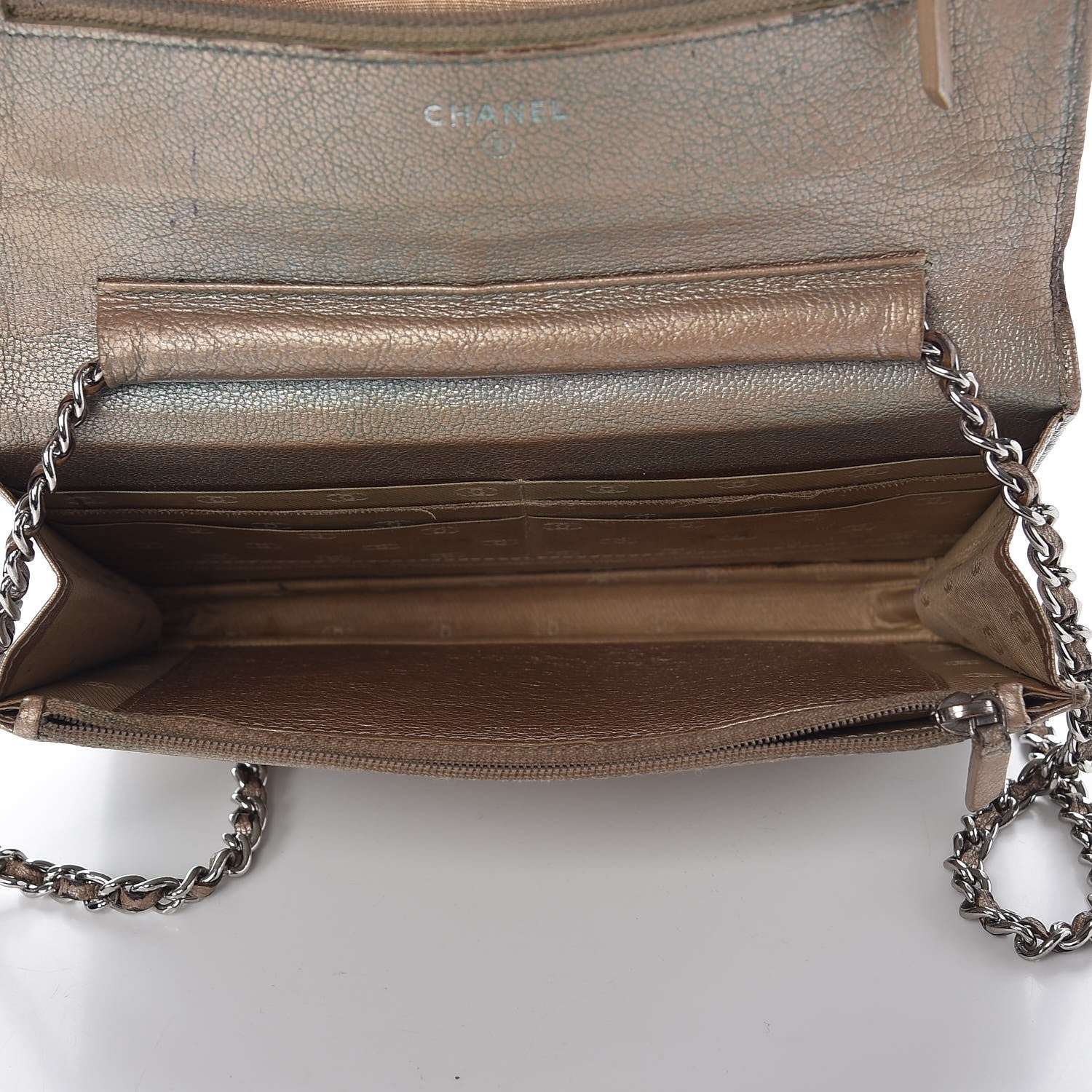 Chanel Metallic Goatskin Wallet On Chain WOC Gold 5 of 21